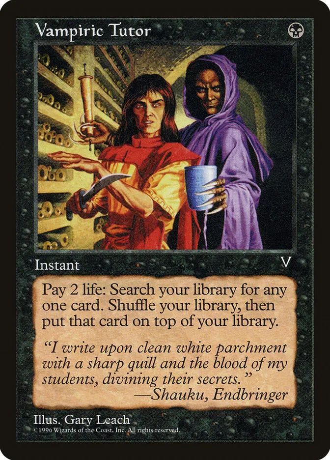 1997 Visions Vampiric Tutor rare #72 unlisted card image