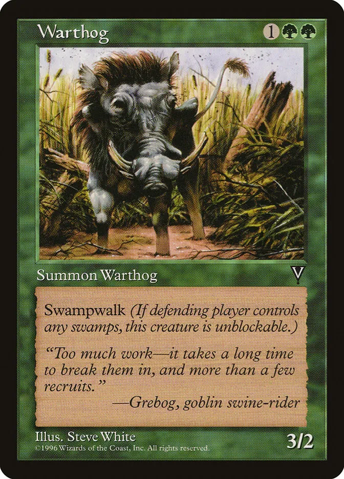 1997 Visions Warthog common #124 unlisted card image