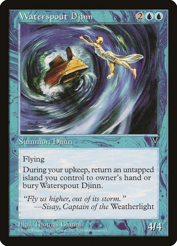 1997 Visions Waterspout Djinn uncommon #50 unlisted card image