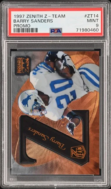 1997 Zenith Z-Team Promo Barry Sanders #ZT14 card image