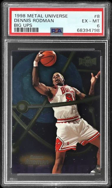 1998-89 SkyBox Metal Universe Dennis Rodman Big Ups #8 card image