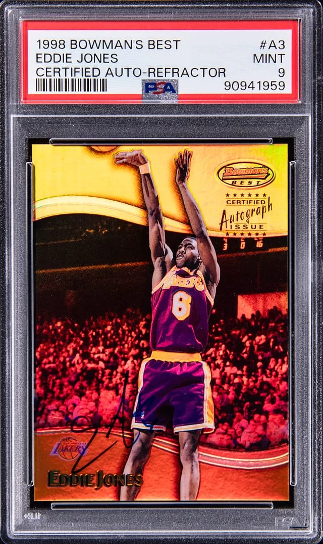 1998-99 Bowman Best Eddie Jones Certified Autograph Refractor #A3 card image