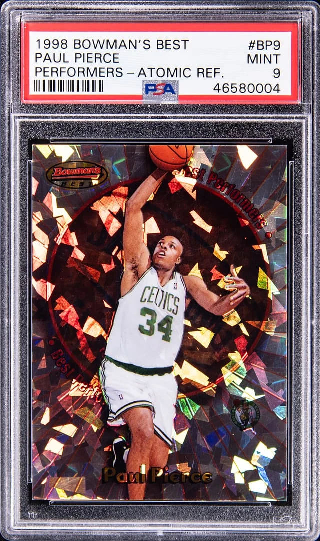 1998-99 Bowman's Best Paul Pierce Performers Atomic Refractor #BP9 card image