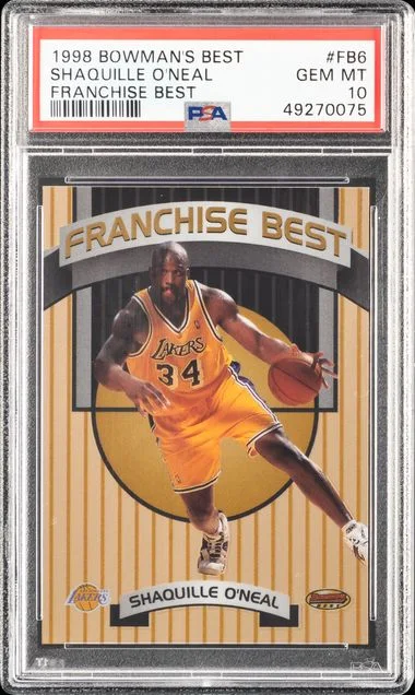 1998-99 Bowman's Best Shaquille O'Neal Franchise Best Franchise Best #FB6 card image