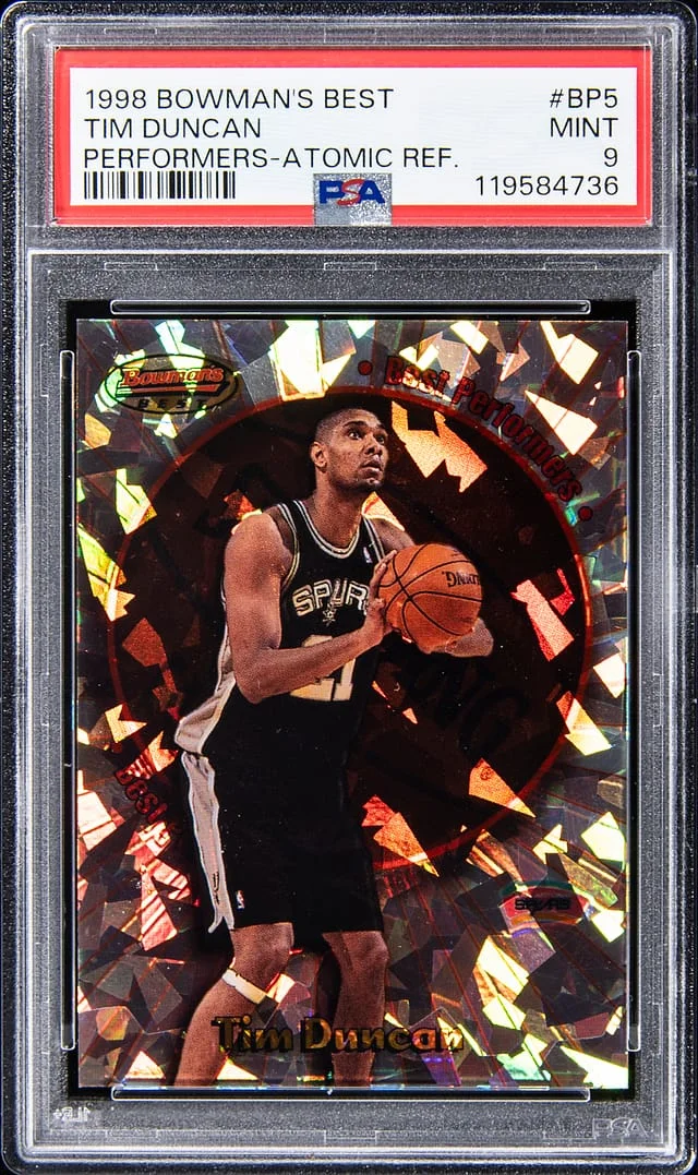 1998-99 Bowman's Best Tim Duncan Performers #BP5 card image