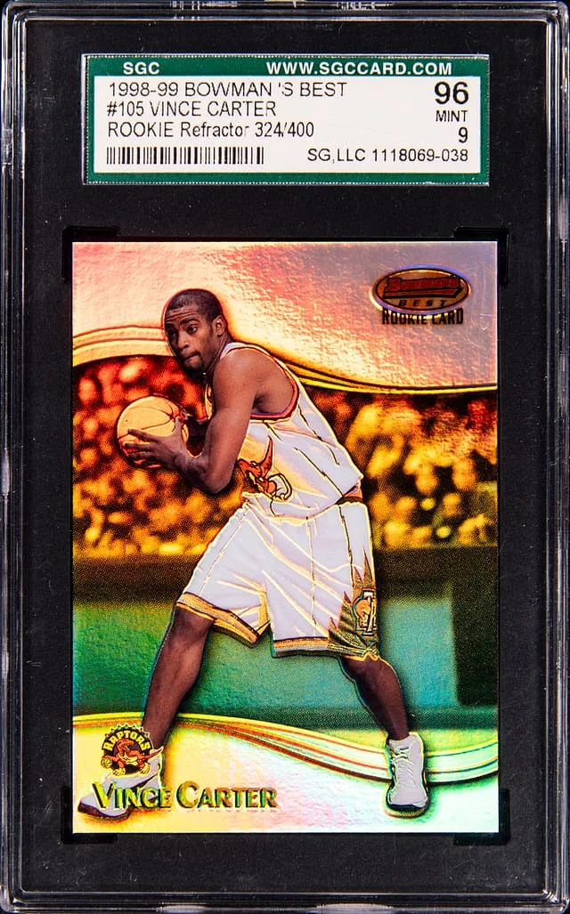 1998-99 Bowman's Best Vince Carter Refractor #105 card image