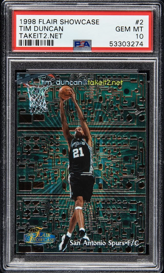 1998-99 Flair Showcase Tim Duncan Takeit2.net #2 card image
