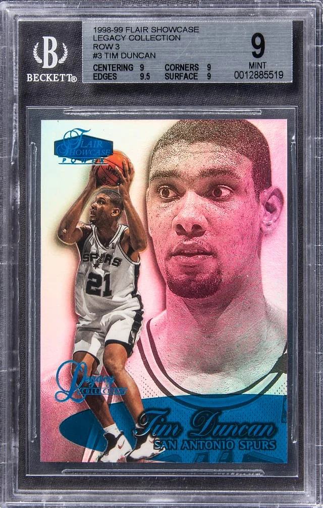 1998-99 Flair Showcase Tim Duncan Legacy Collection Row 3 #3L card image