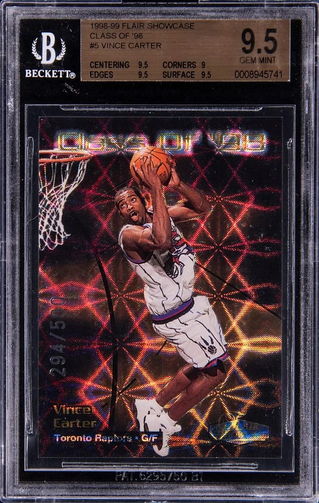 1998-99 Flair Showcase Vince Carter Class of '98 #5 card image