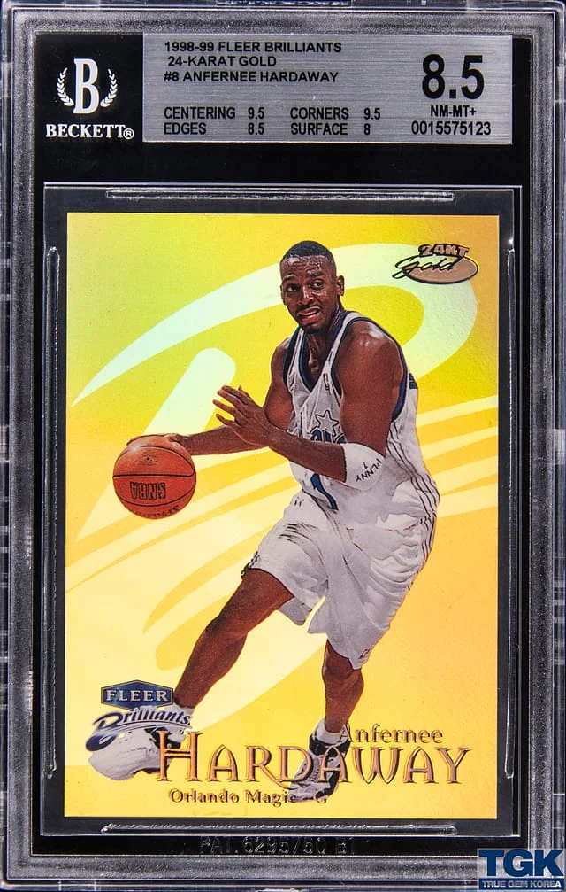 1998-99 Fleer Brilliants Anfernee Hardaway 24KT Gold #8 card image