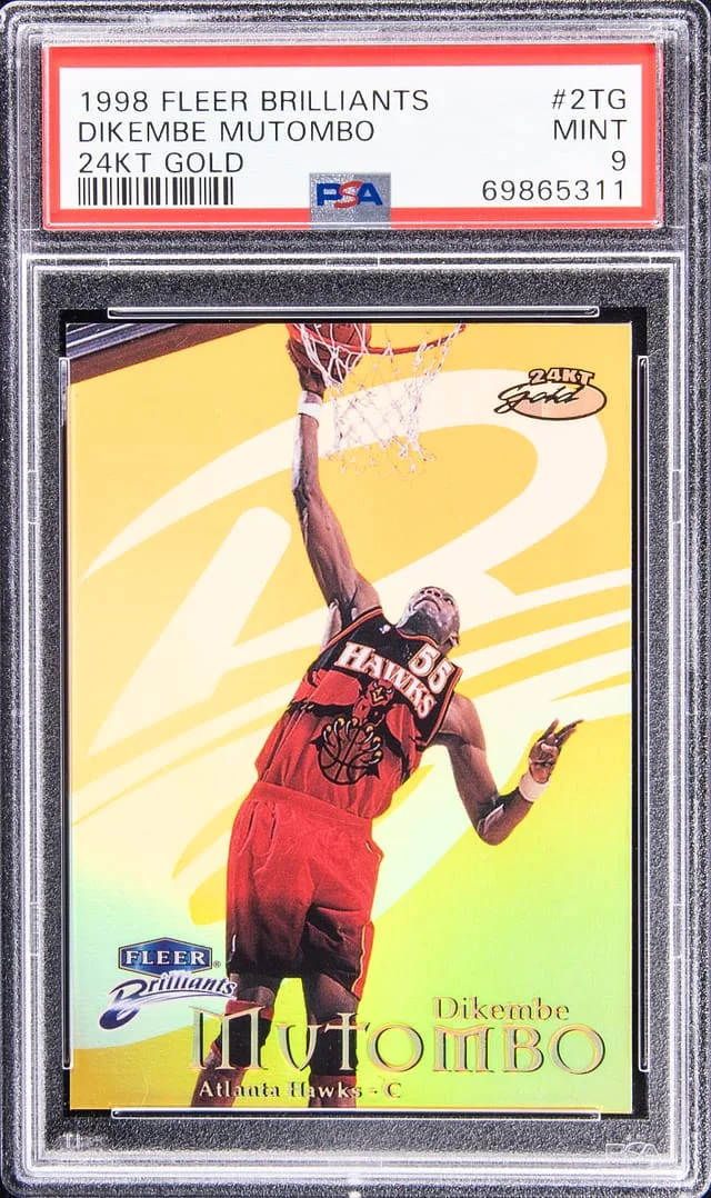 1998-99 Fleer Brilliants Dikembe Mutombo 24KT Gold #2TG card image