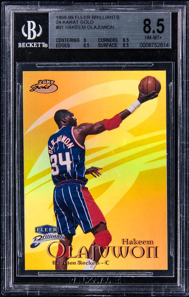 1998-99 Fleer Brilliants Hakeem Olajuwon 24-Karat Gold #91 card image