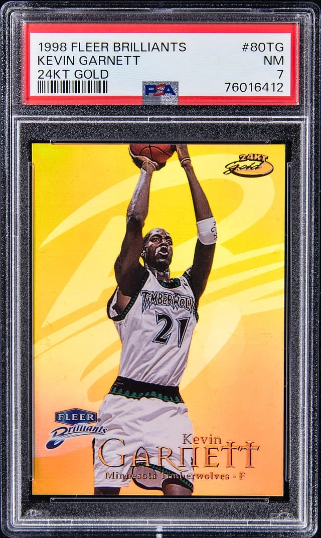 1998-99 Fleer Brilliants Kevin Garnett 24KT Gold #80TG card image
