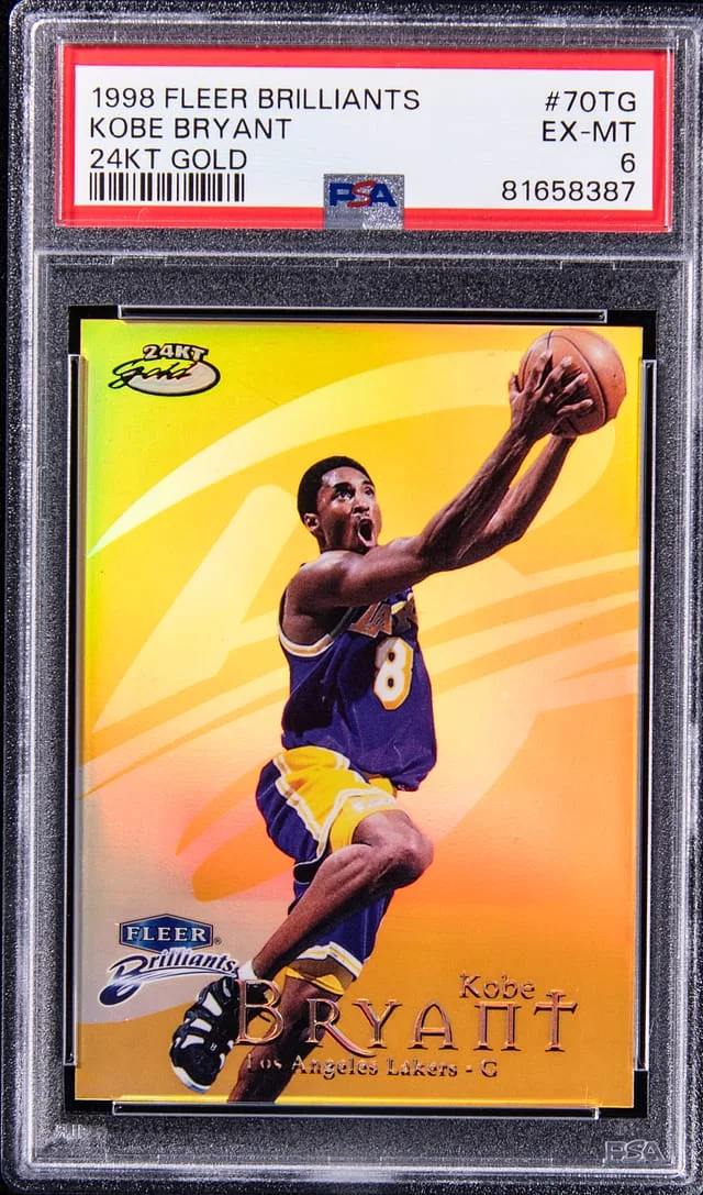1998-99 Fleer Brilliants Kobe Bryant 24KT Gold #70TG card image