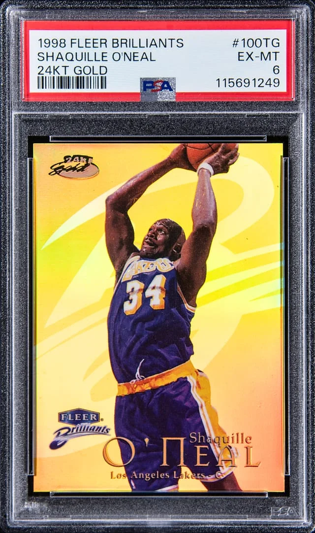 1998-99 Fleer Brilliants Shaquille O'Neal 24KT Gold #100TG card image