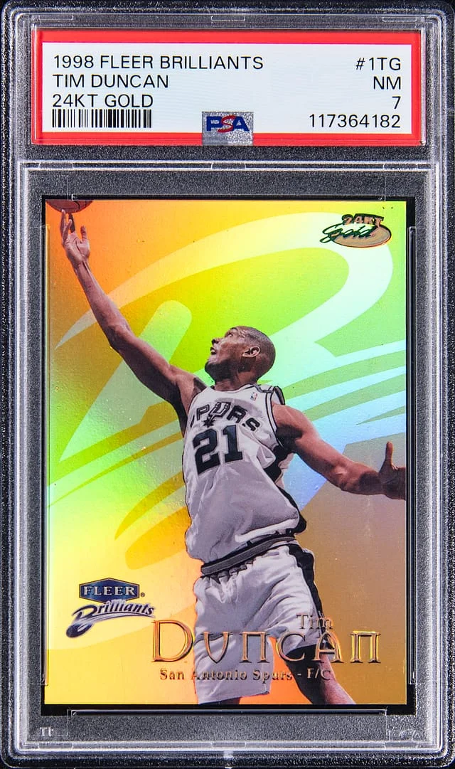 1998-99 Fleer Brilliants Tim Duncan 24KT Gold #1TG card image