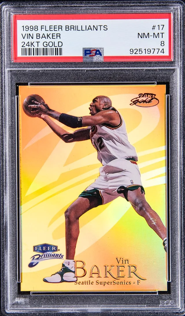 1998-99 Fleer Brilliants Vin Baker 24KT Gold #17 card image