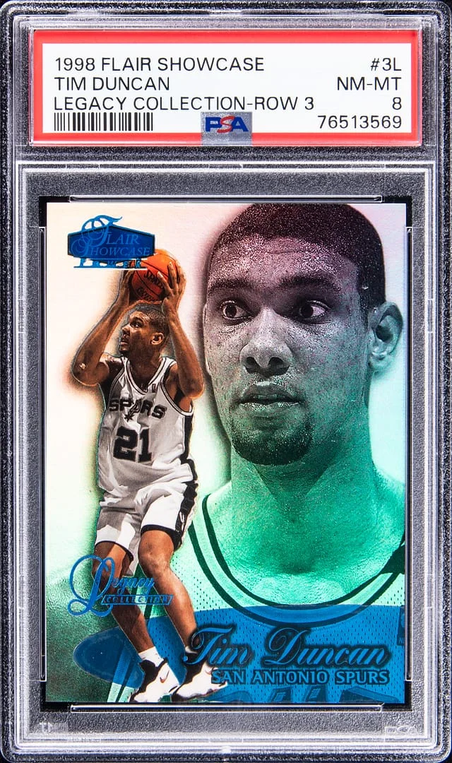 1998-99 Fleer Flair Showcase Tim Duncan Legacy Collection Row 3 #3L card image
