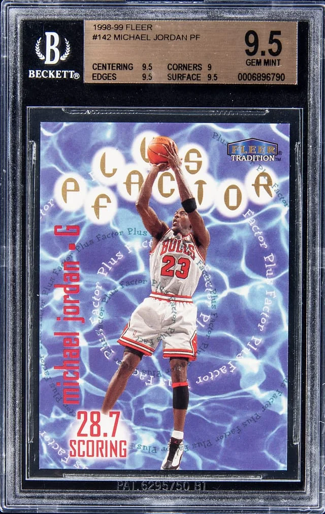 1998-99 Fleer Michael Jordan Plus Factor #142 card image