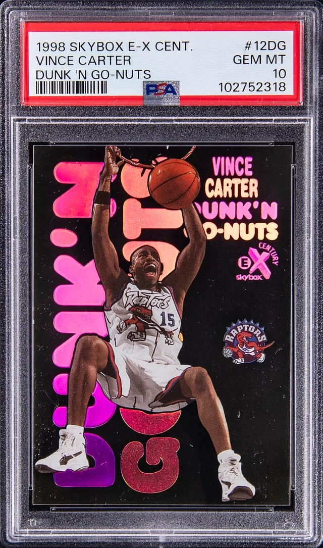 1998-99 Fleer SkyBox Vince Carter E-X Century Dunk'N Go-Nuts #12DG card image