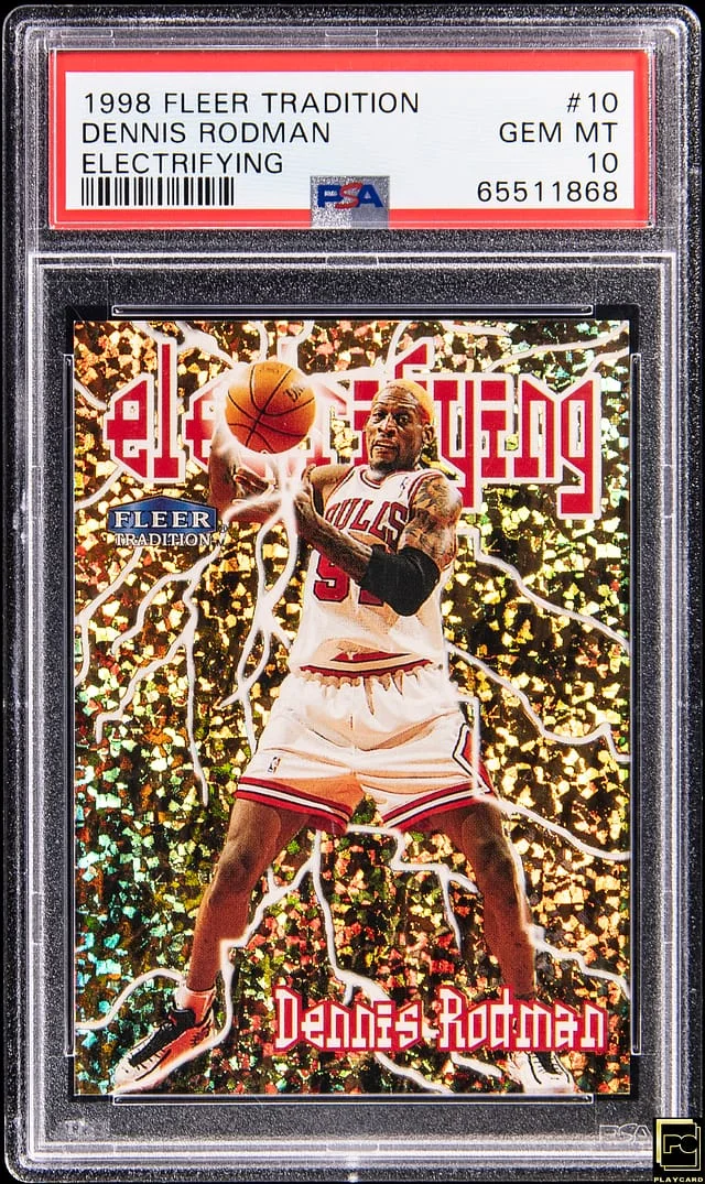 1998-99 Fleer Tradition Dennis Rodman Electrifying #10 card image