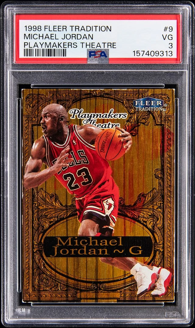 1998-99 Fleer Tradition Michael Jordan Playmakers Theatre #9 card image