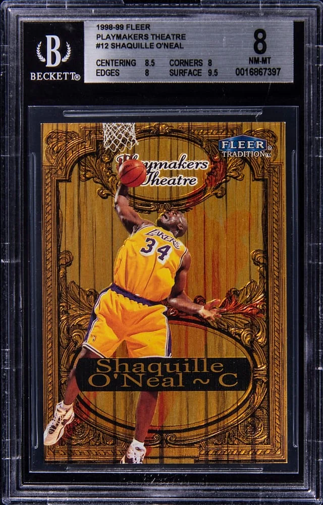 1998-99 Fleer Tradition Shaquille O'Neal Playmakers Theatre #12 card image