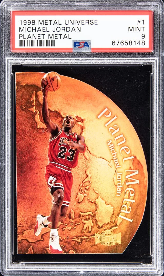 1998-99 Metal Universe Michael Jordan Planet Metal #1 card image