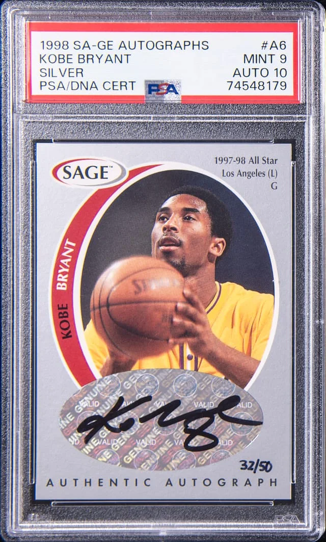 1998-99 Sage Autographs Silver Kobe Bryant #A6 card image