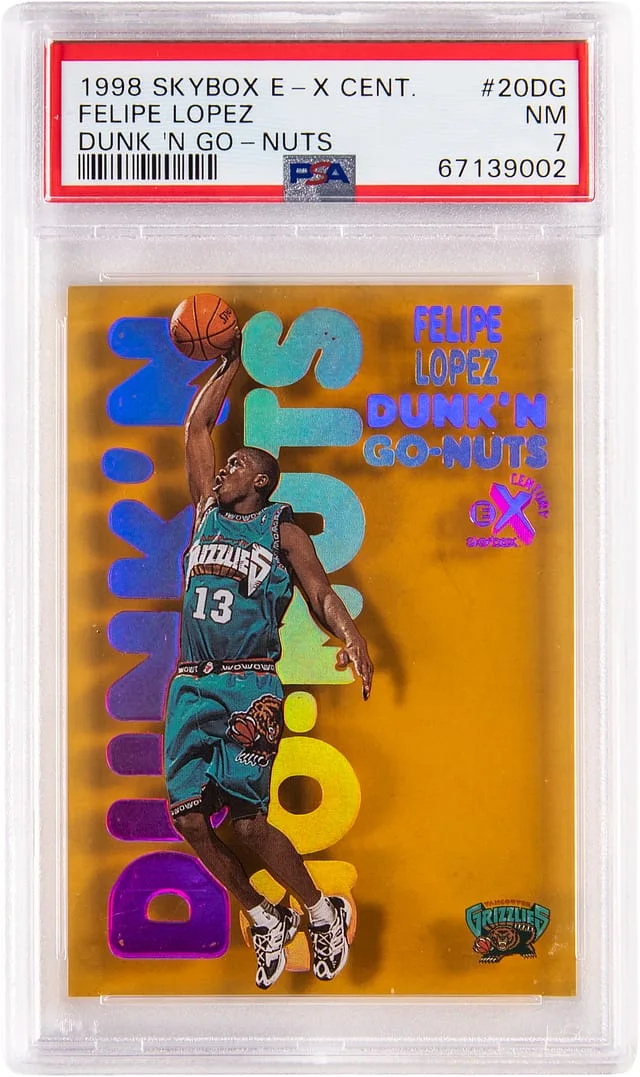 1998-99 SkyBox E-X Felipe Lopez Century Dunk'N Go-Nuts #20DG card image