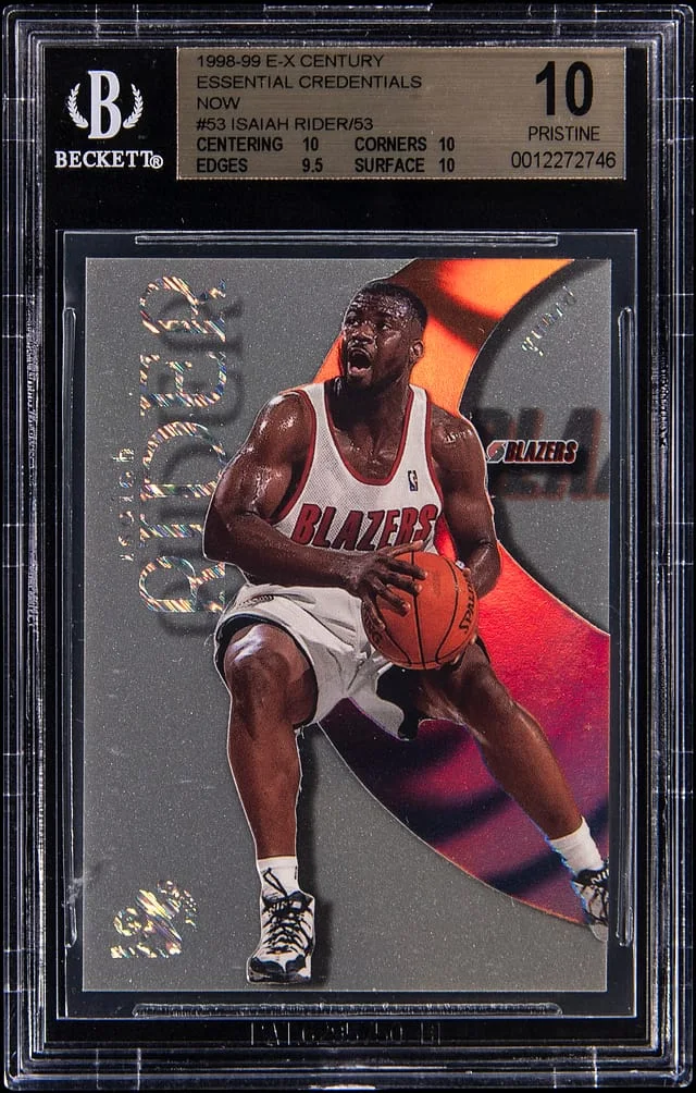 1998-99 SkyBox E-X Isaiah Rider Century Essential Credentials Now #53 card image