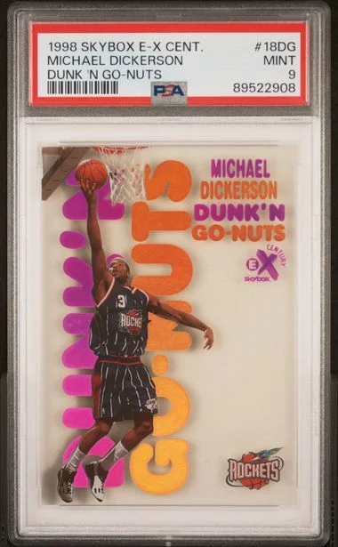 1998-99 SkyBox E-X Michael Dickerson Century Dunk 'N Go-Nuts #18DG card image