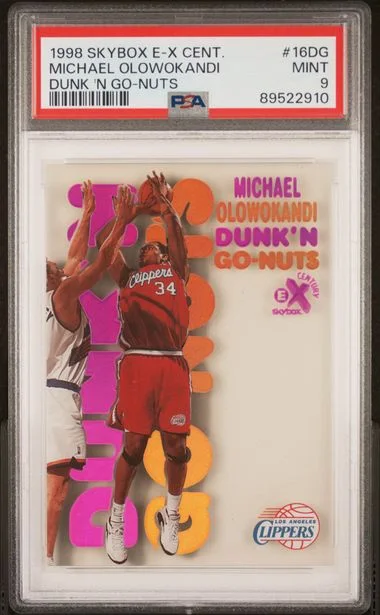 1998-99 SkyBox E-X Michael Olowokandi Century Dunk 'N Go-Nuts #16DG card image