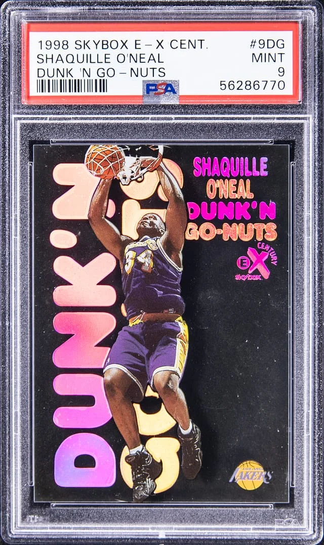 1998-99 SkyBox E-X Shaquille O'Neal Century Dunk 'N Go Nuts #9DG card image