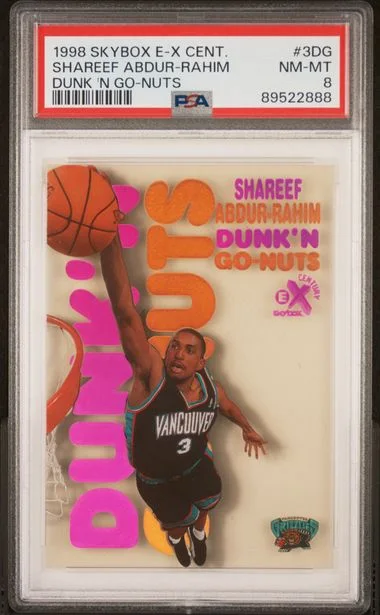 1998-99 SkyBox E-X Shareef Abdur-Rahim Century Dunk 'N Go-Nuts #3DG card image