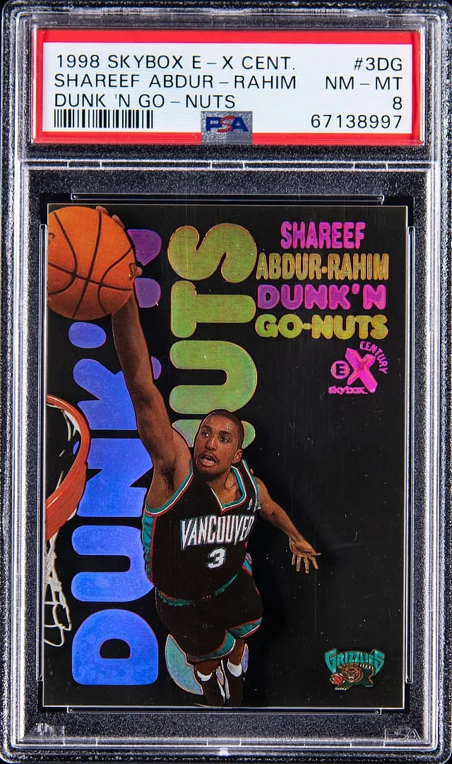 1998-99 SkyBox E-X Shareef Adbur-Rahim Century Dunk'N Go Nuts #3DG card image