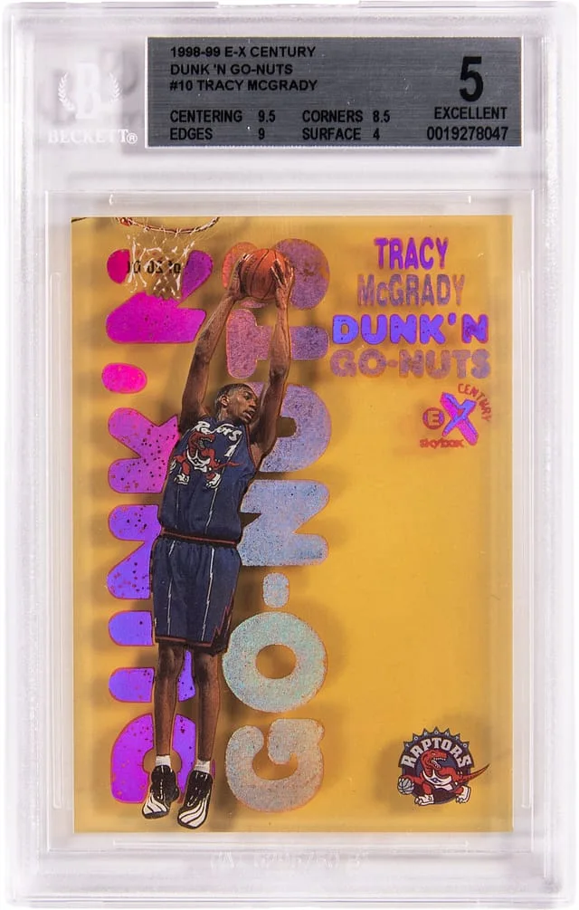 1998-99 SkyBox E-X Tracy McGrady Century Dunk 'N Go Nuts #10 card image