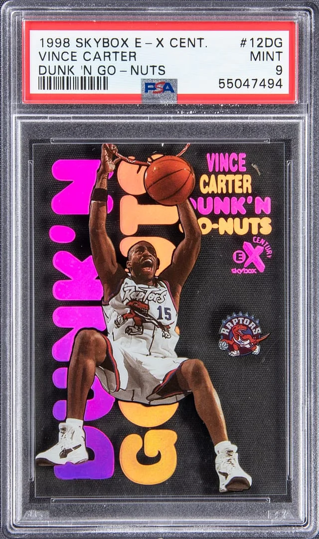 1998-99 SkyBox E-X Vince Carter Century Dunk 'N Go-Nuts #12DG card image