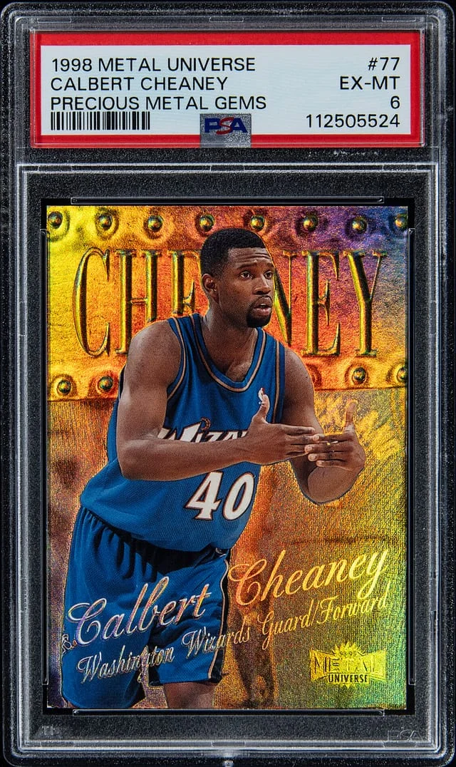 1998-99 SkyBox Metal Universe Calbert Cheaney Precious Metal Gems (PMG) #77 card image