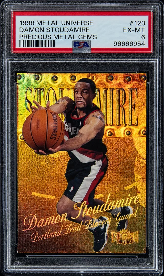 1998-99 SkyBox Metal Universe Damon Stoudamire Precious Metal Gems (PMG) #123 card image