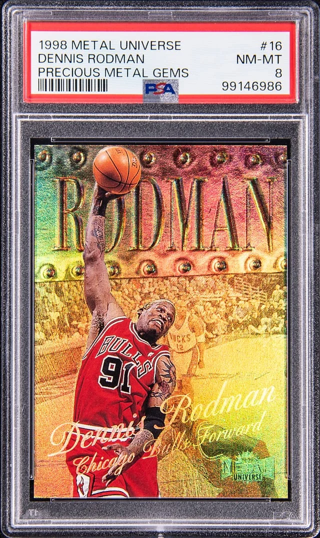 1998-99 SkyBox Metal Universe Dennis Rodman Precious Metal Gems (PMG) #16 card image