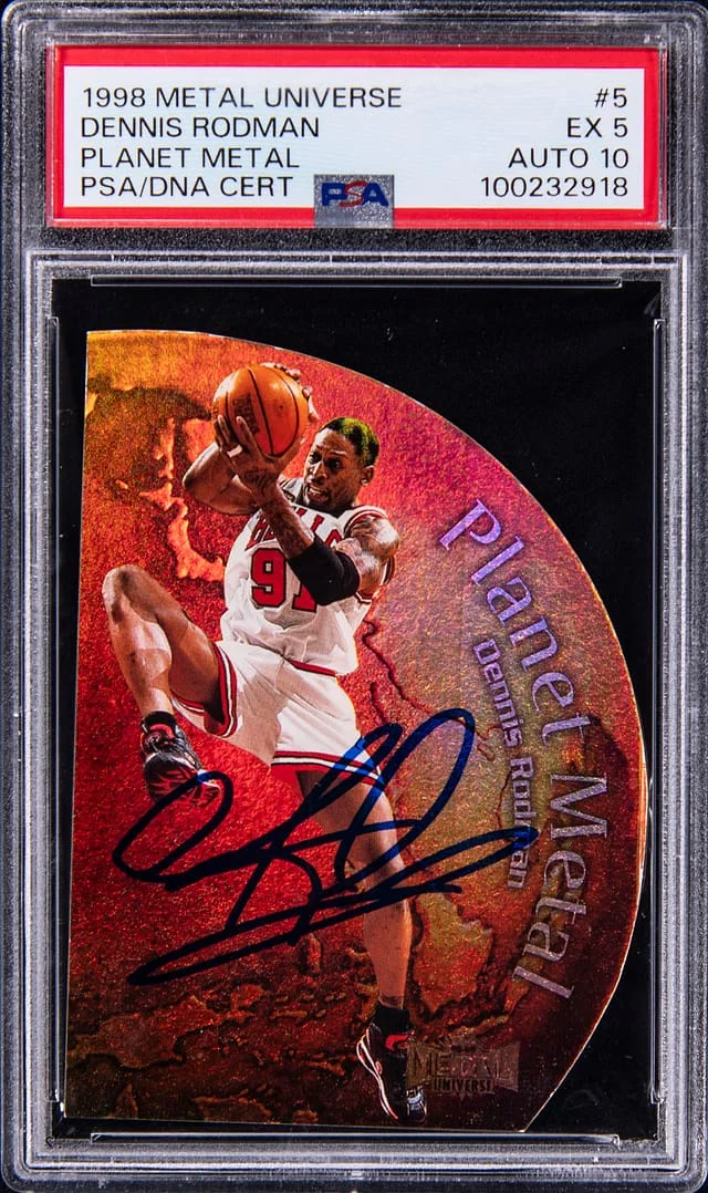 1998-99 SkyBox Metal Universe Dennis Rodman Planet Metal #5 card image