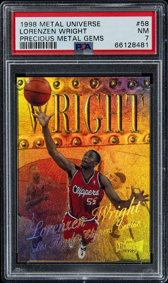 1998-99 SkyBox Metal Universe Lorenzen Wright Precious Metal Gems (PMG) #58 card image