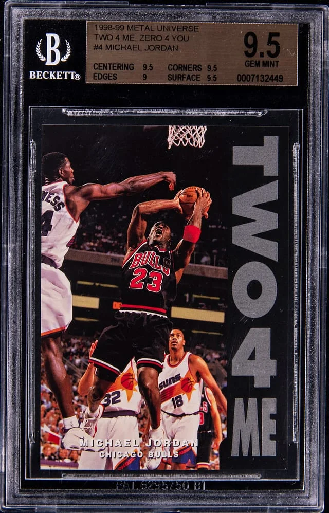 1998-99 SkyBox Metal Universe Michael Jordan Two 4 Me, Zero 4 You #4 card image