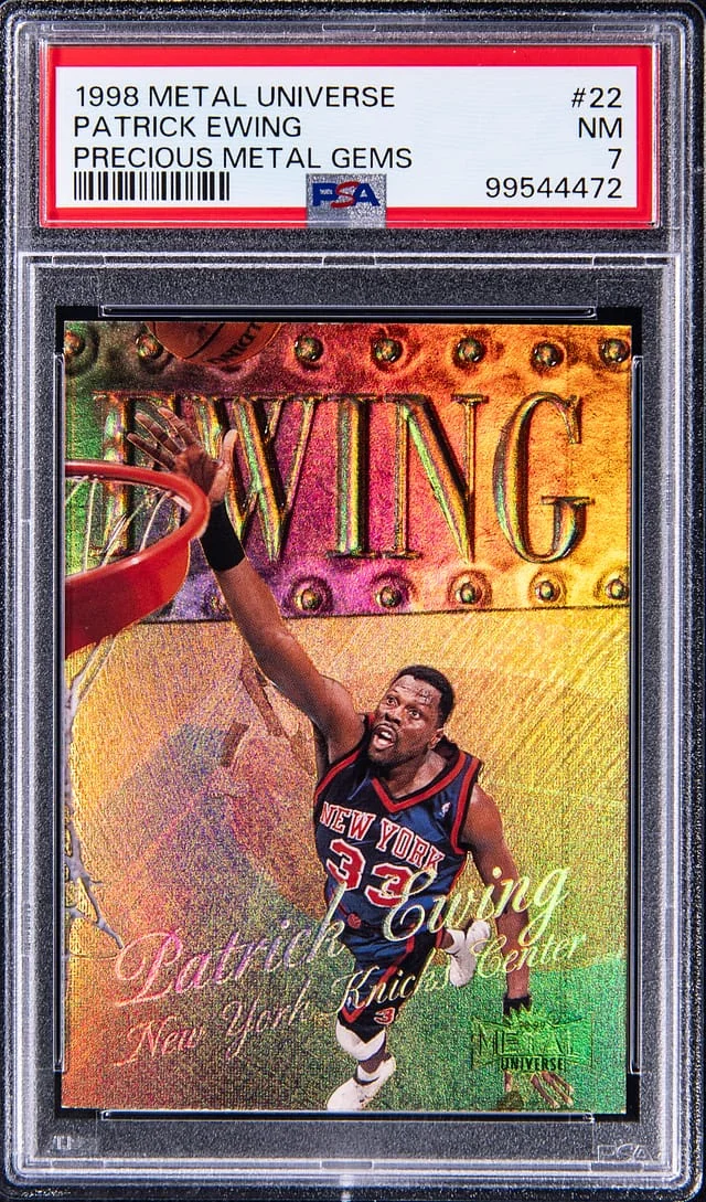 1998-99 SkyBox Metal Universe Patrick Ewing Precious Metal Gems (PMG) #22 card image