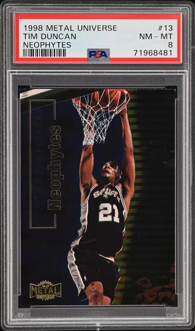 1998-99 SkyBox Metal Universe Tim Duncan Neophytes #13 card image