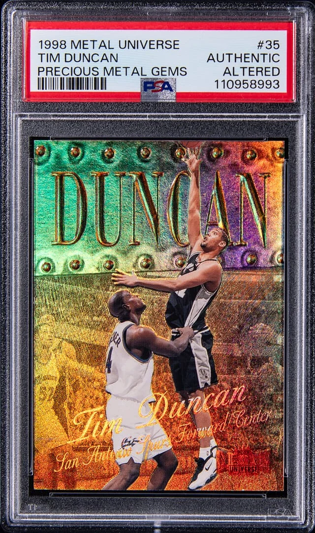 1998-99 SkyBox Metal Universe Tim Duncan Precious Metal Gems (PMG) #35 card image
