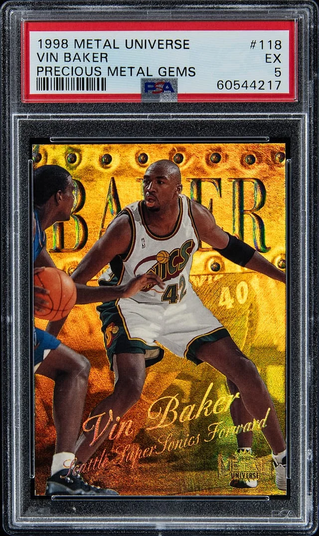 1998-99 SkyBox Metal Universe Vin Baker Precious Metal Gems (PMG) #118 card image