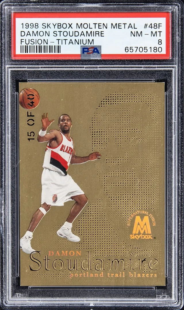 1998-99 SkyBox Molten Metal Damon Stoudamire Fusion Titanium #48F card image