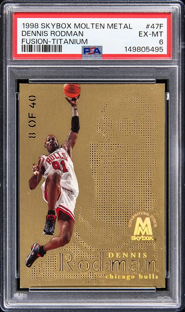 1998-99 SkyBox Molten Metal Dennis Rodman Fusion Titanium #47F card image